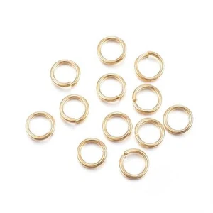 50 pcs 304 Stainless Steel Open Jump Rings 5mm – 18 Gauge (1mm Thick) Gold - Picture 1 of 1