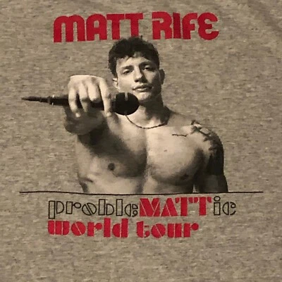 Matt Rife Problematic World Tour T-shirt Size Large Heather Gray - Image 1 of 4