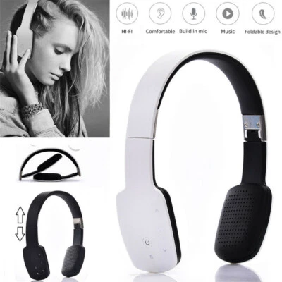 Bluetooth Headset Stereo Headphone Sport Game Earphones with Mic for iOS Android - Image 1 of 4
