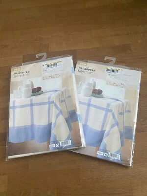 Tcm Tchibo Tischdecke Neu Landhaus Vintage Hellblau Creme Weiß Neu  - Bild 1 von 2