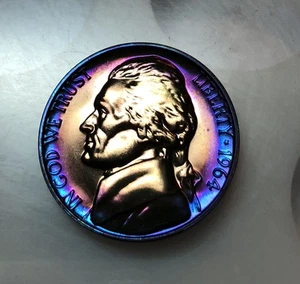 1964 GEM PROOF JEFFERSON NICKEL gemma tono arcobaleno - Foto 1 di 2