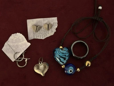 ASSORTED JEWELRY LOT- Silver, Steel, Quartz, Shark Teeth, Crystal Necklace, Etc. - Image 1 of 4