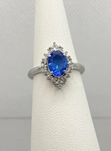 Anillo BP Bomb Party Talla 7 LC Zafiro Claro Azul RBP3006 Plata de Ley .925 - Imagen 1 de 3