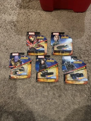 Hot Wheels Character Cars Marvel Avengers Infinity War 2017 (Lot Of 5) - Image 1 of 4
