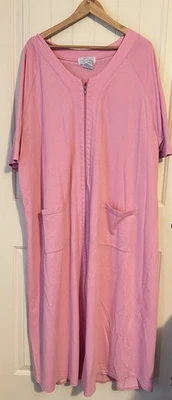 Bata Cremallera Completa Mujer 2X Bolsillos Rosa Algodón Mezcla Poli ¡Tan Suave!! Foto 1 de 4