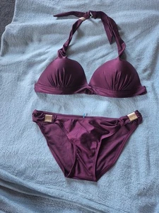 Peacocks Bikini Purple Burgundy Size 18 Top 14 Bottoms BNWT - Picture 1 of 4