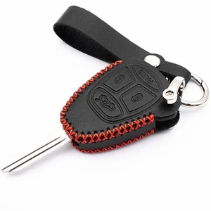 For Jeep Chrysler 300 Aspen Dodge Magnum Black Leather 4 Buttons Key Fob Cover - Picture 1 of 5