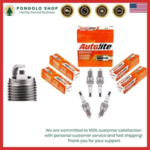 Autolite 63 Copper Resistor Automotive Replacement Spark Plugs 4 Pack - Foto 1 di 3
