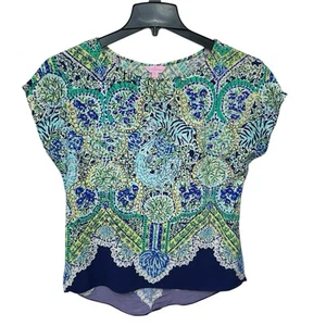 Top donna Lilly Pulitzer floreale e alligatore taglia small maniche corte - Foto 1 di 9