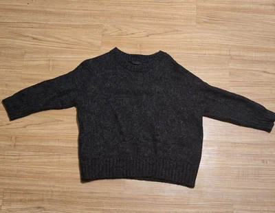 Suéter Jenni Kayne Bebé Lana Alpaca LG Gris Oscuro Recortado BoxyDrop Hombro Nuevo sin Etiquetas Foto 1 de 4