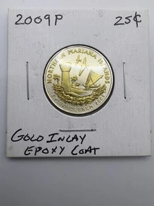 2009P BU Gold Inlay  Northern Mariana Islands Washington Quarter (A138) - Picture 1 of 4
