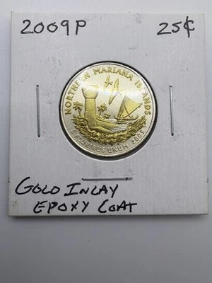 2009P BU Gold Inlay  Northern Mariana Islands Washington Quarter (A138) - Image 1 of 4