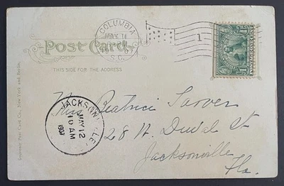 Columbia, South Carolina Post Card mailed May 11, 1907  to Jacksonville, FL - SC - Image 1 of 2