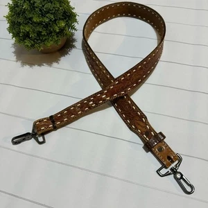 Vintage Tooled Leather Western Festival Up Cycled Replacement Purse Strap - Picture 1 of 9