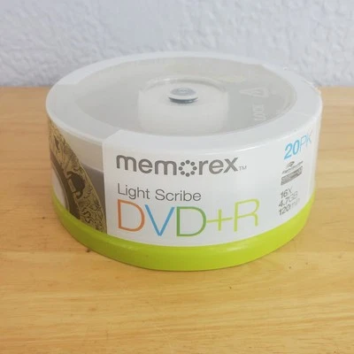 Memorex DVD+R 16x 4.7GB 120 min 20 Pk Spindle Blank Discs Media Disks New - Image 1 of 4