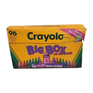 1992 BINNEY & SMITH 96 CRAYOLA CRAYONS LE BIG BOX W/SHARPENER ROUGH BOX USA - Picture 1 of 6
