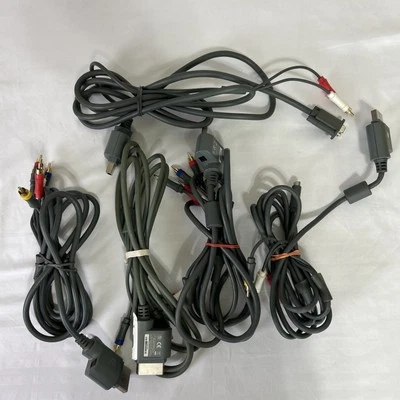 Official Microsoft OEM Xbox 360 Set Of 5 AV Cables As Shown Untested As Is Parts - Image 1 of 4