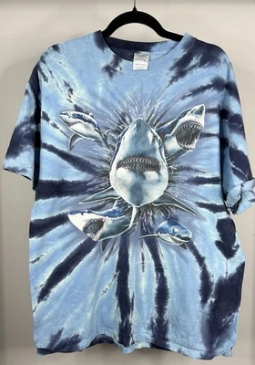 Y2K Virginia Beach Tie Dye Shark T-Shirt Men’s Size Large  - Image 1 of 3