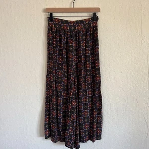 Natural Life Wide Leg Cropped Pull On Hose Small Bunt Geometrisches Muster Boho - Bild 1 von 5