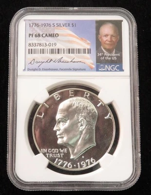 1976-S Silver Eisenhower Dollar * NGC Graded PF68 Cameo - Image 1 of 4