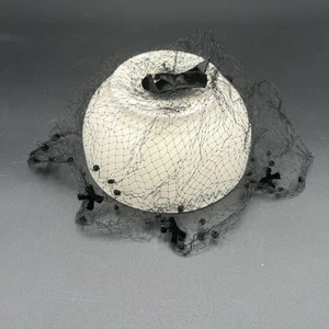 2 Vtg Hairnets Black Netting Velvet Bows Brown Netting Tiny Beads 1 Size 1960's - Picture 1 of 11