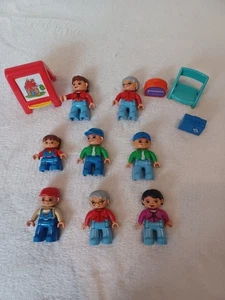 LEGO Duplo People Figures & Accessories Bundle Family, School Kids Furniture Bag - Picture 1 of 8