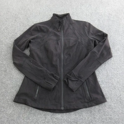 Chaqueta Lululemon Mujer 12 Negra Cremallera Completa Agujeros para Pulgar QuickBooks Logo Contador Foto 1 de 4