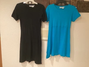 2 Vestido De Colección Styleworks Algodón S/S Negro 38”Cx37”L o Aqua 38”Cx33”L Talla M ELIGE - Imagen 1 de 9