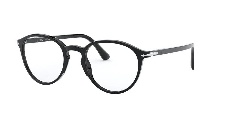 Persol Po3218v 95 Black Round Unisex Eyeglasses 51 Mm