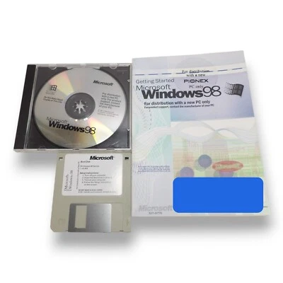 Microsoft Windows 98 Operating System Manual Installation Guide w/CD&Floppy Disk - Image 1 of 3