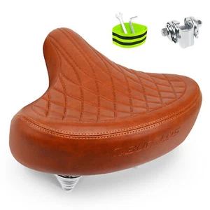Cruiser Wide Comfort Bike Bicycle Seat Saddle Retro Pad Shock Absorption Cushion - Picture 1 of 8
