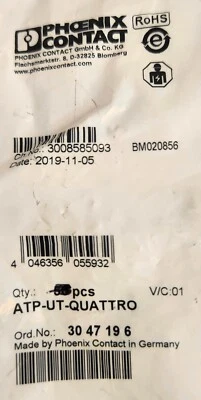 Phoenix Contact ATP-UT-Quattro Partition Plate Gray (Lot of 37) - Image 1 of 4