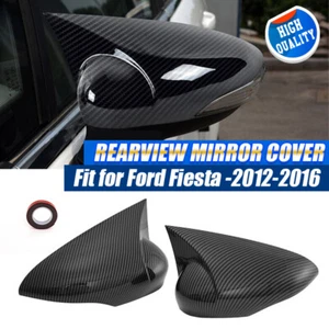 2x Tapas de fibra de carbono para Ford Fiesta 2012 2013 2014 2015 2016 - Imagen 1 de 10