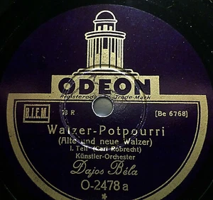 "Valzer-Potpourri (valzer vecchio e nuovo)" Odeon 1928 78 giri 10" - Foto 1 di 2