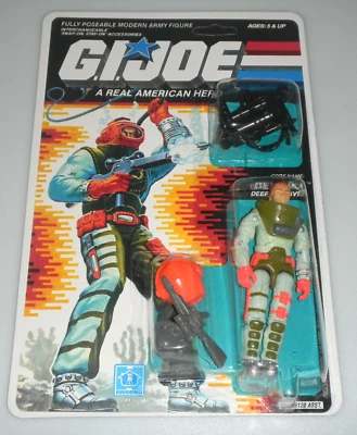 *RECARDED* 1989 Vintage G.I. GI Joe 3.75 ARAH Deep Six v2 Figure *100% Complete - Image 1 of 4