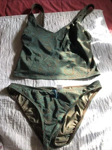 costume da bagno tankini bcbg maxazria 2 pezzi taglia 10 marrone e blu - Foto 1 di 8
