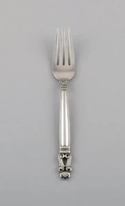 Six Georg Jensen Acorn dinner forks in sterling silver. - Picture 1 of 4