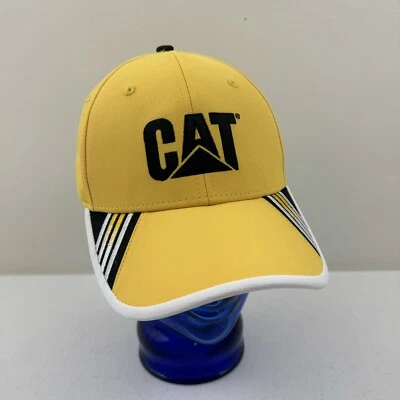 Sombrero Oruga Amarillo Blanco Negro Ajustable Gato Negro Logo Bordado Foto 1 de 4