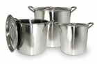Brand New ExcelSteel 3 Pc Stainless Steel Kitchen Pots Stockpot w/ Lids, Silver