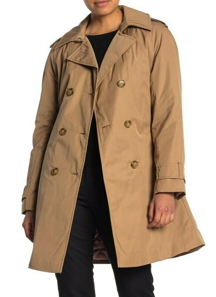 Kate Spade X Florence Broadhurst Double Breasted Khaki Trench Coat Size 2