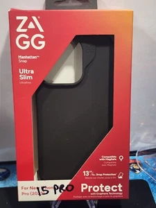 ZAGG Manhattan Snap iPhone 15 PRO black - Photo 1 sur 2