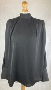 Top victoriano manga larga cuello redondo negro de terciopelo para mujer UK6 102 como nuevo - Imagen 1 de 10