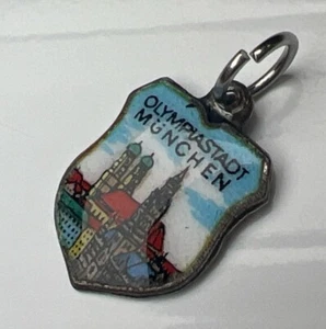 REU 800 Plata de Ley Colgante Dije Olympiastadt Muchen Alemania Esmalte Cresta - Imagen 1 de 7