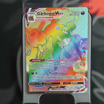 1x Garbodor VMAX Secret Rare Full Art Near Mint Pokemon Evolving Skies 216/203 - Image 1 of 4