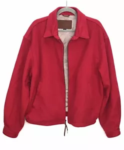 Oso Dorado Loro Piana Rojo Bombardero Chaqueta Universitaria Lana Cuero Adornos Hombres Talla L - Imagen 1 de 24
