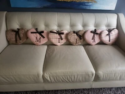 WALL LETTERS IN FABRIC- Heart shape ; Name :  MILA  - Image 1 of 4