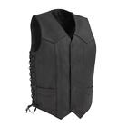 Men's Deadwood Side Lace Leather Biker Harley Conceal Carry Vest