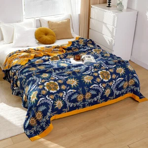 98 In X 90 In Pure Cotton Blanket Bed Cover Summer Quilt 4 Layers Gauze Blanket - Picture 1 of 24