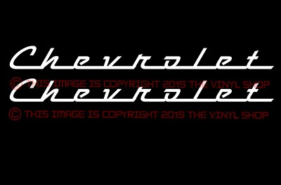 x2 Chevrolet Script Emblem look decal sticker,hot rod,gasser, Bel Air decal - Image 1 of 3