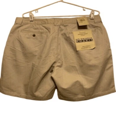 BUGLE BOY DOUBLE PLEAT NO WRINKLE KHAKIS SIZE 36 COMFORT FIT SHORTS NWT - Image 1 of 4